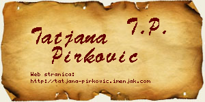 Tatjana Pirković vizit kartica
